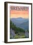 Brevard, North Carolina - Spring Flowers and Bear Family-Lantern Press-Framed Art Print