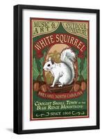 Brevard, North Carolina - White Squirrel-Lantern Press-Framed Art Print