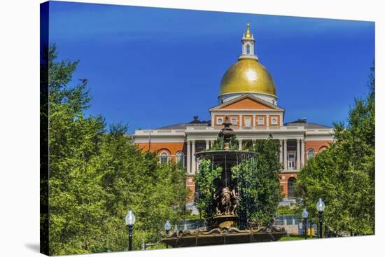 Brewer Fountain, Boston Common, State House, Boston, Massachusetts. Fountain cast in 1868 by Lenard-William Perry-Stretched Canvas