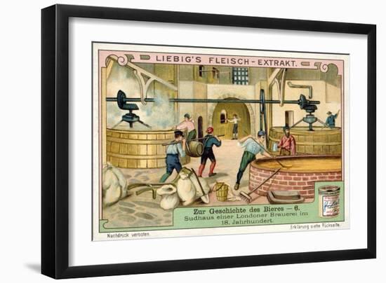 Brewhouse of a London Brewery, 18th Century-null-Framed Premium Giclee Print