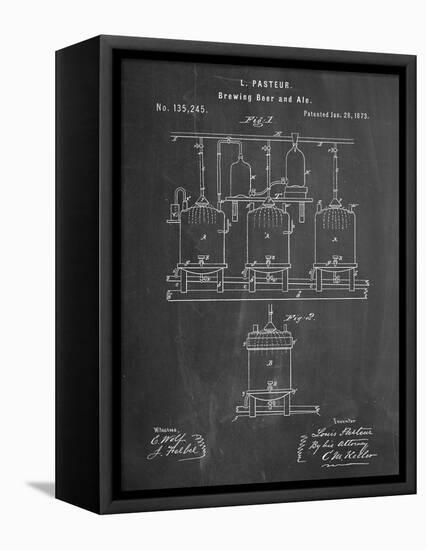 Brewing Beer Patent-null-Framed Stretched Canvas