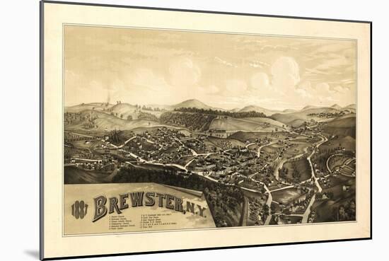 Brewster, New York - Panoramic Map-Lantern Press-Mounted Art Print