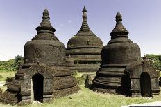 Pagoda spires at sunset, Mrauk U, Rakhine State, Myanmar (Burma)-Brian Graney-Photographic Print