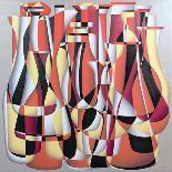 Long Necked Bottles in Space with Terracotta Bowl-Brian Irving-Giclee Print