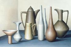 Long Necked Bottles in Space with Terracotta Bowl-Brian Irving-Giclee Print