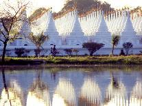 Silhouette of U Bien's Bridge on Lake Taungthaman, Burma-Brian McGilloway-Photographic Print
