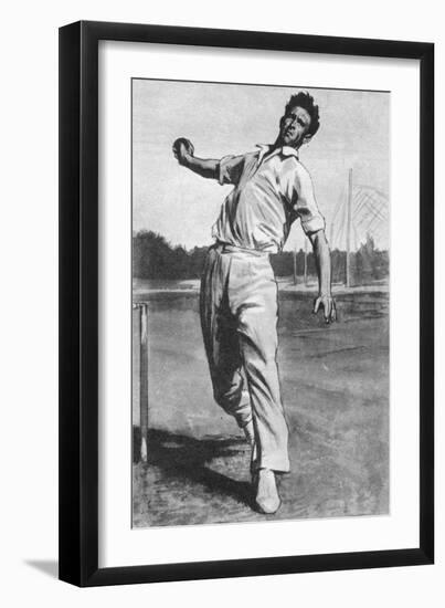 Brian Statham, Captain of Lancashire Cricket Club-Ralph Bruce-Framed Giclee Print