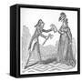 Bribing Caroline-George Cruikshank-Framed Stretched Canvas