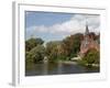 Brick Church on Minnewater Lake, Bruges, Belgium-Kymri Wilt-Framed Photographic Print
