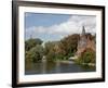 Brick Church on Minnewater Lake, Bruges, Belgium-Kymri Wilt-Framed Photographic Print