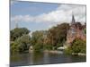 Brick Church on Minnewater Lake, Bruges, Belgium-Kymri Wilt-Mounted Photographic Print