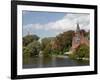 Brick Church on Minnewater Lake, Bruges, Belgium-Kymri Wilt-Framed Photographic Print