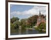 Brick Church on Minnewater Lake, Bruges, Belgium-Kymri Wilt-Framed Photographic Print