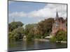 Brick Church on Minnewater Lake, Bruges, Belgium-Kymri Wilt-Mounted Photographic Print