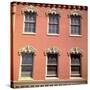 Brick Facade of 19th Century Building with Ornate Stonework Around Windows-Walker Evans-Stretched Canvas