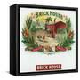Brick House Brand Cigar Box Label-Lantern Press-Framed Stretched Canvas