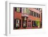 Brick houses and gas street lamp on Beacon Hill, Boston, Massachusetts, USA-Russ Bishop-Framed Photographic Print