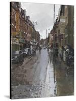 Brick Lane, Rain, 2010-Peter Brown-Stretched Canvas