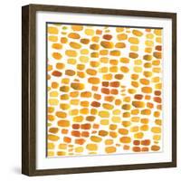 Brick Path-gold    fall colors, watercolor, dabs of color-Robbin Rawlings-Framed Art Print