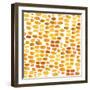 Brick Path-gold    fall colors, watercolor, dabs of color-Robbin Rawlings-Framed Art Print