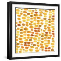 Brick Path-gold    fall colors, watercolor, dabs of color-Robbin Rawlings-Framed Art Print