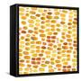 Brick Path-gold    fall colors, watercolor, dabs of color-Robbin Rawlings-Framed Stretched Canvas