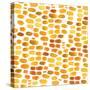 Brick Path-gold    fall colors, watercolor, dabs of color-Robbin Rawlings-Stretched Canvas