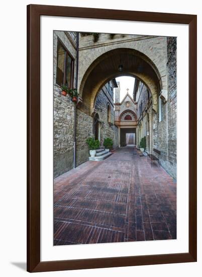 Brick Pathway to Monastero S. Croce Catholic Church-Terry Eggers-Framed Photographic Print