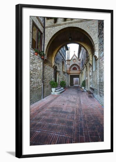 Brick Pathway to Monastero S. Croce Catholic Church-Terry Eggers-Framed Photographic Print