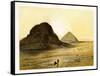 Brick Pyramids of Dashur, Egypt, C1870-W Dickens-Framed Stretched Canvas