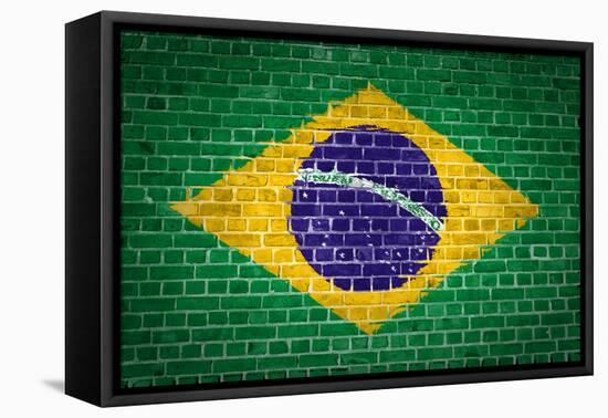 Brick Wall Brazil-Tonygers-Framed Stretched Canvas