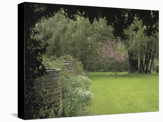 Brick Wall in Garden-null-Stretched Canvas