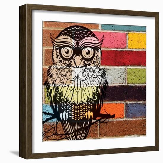 Brick Wall Owl-Piper Ballantyne-Framed Art Print