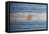 Brick Wall With A Painting Of A Flag, Argentina-Micha Klootwijk-Framed Stretched Canvas