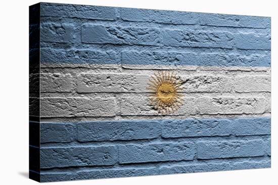 Brick Wall With A Painting Of A Flag, Argentina-Micha Klootwijk-Stretched Canvas