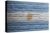 Brick Wall With A Painting Of A Flag, Argentina-Micha Klootwijk-Stretched Canvas