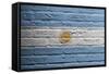 Brick Wall With A Painting Of A Flag, Argentina-Micha Klootwijk-Framed Stretched Canvas