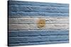 Brick Wall With A Painting Of A Flag, Argentina-Micha Klootwijk-Stretched Canvas