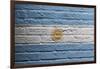 Brick Wall With A Painting Of A Flag, Argentina-Micha Klootwijk-Framed Art Print