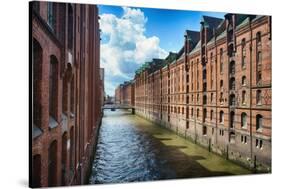 Brick Warehouses Of Speicherstadt, Hamburg-George Oze-Stretched Canvas