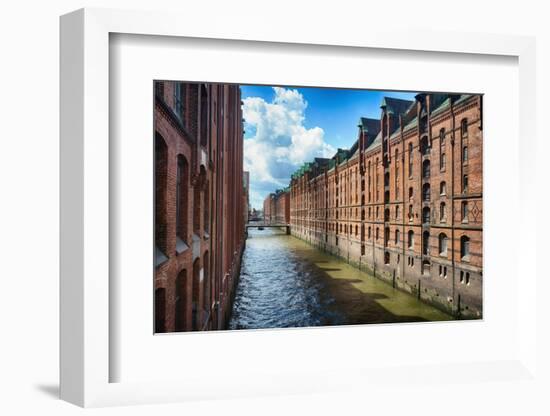 Brick Warehouses Of Speicherstadt, Hamburg-George Oze-Framed Photographic Print