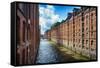 Brick Warehouses Of Speicherstadt, Hamburg-George Oze-Framed Stretched Canvas