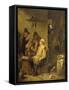 Bricklayer Smoking a Pipe-David Teniers II-Framed Stretched Canvas