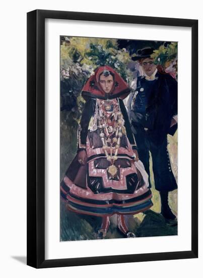 Bridal couple from Salamanca, 1912. Oil on canvas, 203 × 121 cm-Joaquin Sorolla-Framed Premium Giclee Print