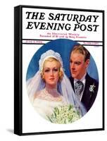 "Bridal Couple," Saturday Evening Post Cover, June 2, 1934-Bradshaw Crandall-Framed Stretched Canvas