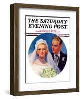 "Bridal Couple," Saturday Evening Post Cover, June 2, 1934-Bradshaw Crandall-Framed Giclee Print