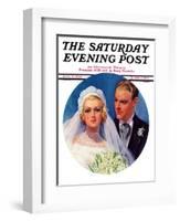 "Bridal Couple," Saturday Evening Post Cover, June 2, 1934-Bradshaw Crandall-Framed Giclee Print