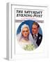 "Bridal Couple," Saturday Evening Post Cover, June 2, 1934-Bradshaw Crandall-Framed Premium Giclee Print