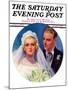 "Bridal Couple," Saturday Evening Post Cover, June 2, 1934-Bradshaw Crandall-Mounted Giclee Print