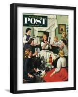 "Bridal Shower" Saturday Evening Post Cover, February 26, 1955-Stevan Dohanos-Framed Giclee Print